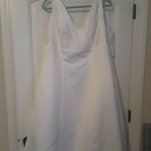 Off white wedding gown with train and pick-up